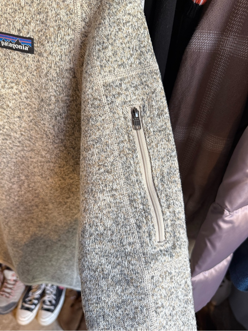 Patagonia Women’s Better Sweater 1/4 Zip Fleece Pelican/Oatmeal - Picture 5 of 6